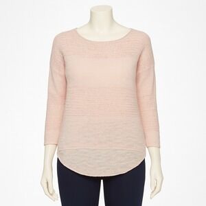 Lou & Grey Pink Open Knit Sweater Women S Crew Neck Open Knit Pullover Coastal‎